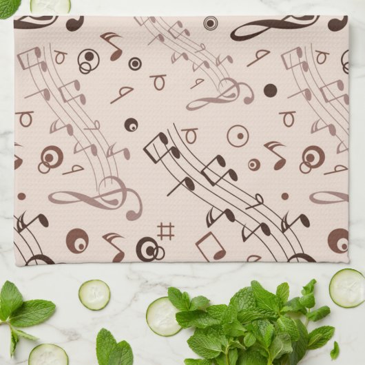 Linge De Cuisine Motif musical (Plié)