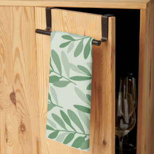 Linge De Cuisine Motif Naturel Élégant Sauge & Feuille d'Olivier