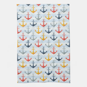 Linge De Cuisine Motif nautique avec Ancres