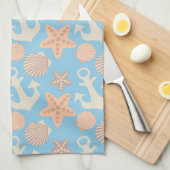 Linge De Cuisine Motif nautique Pastel (Quart Plié)