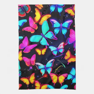 Linge De Cuisine Motif néon papillon
