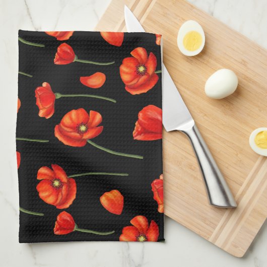 Linge De Cuisine motif noir (Quart Plié)