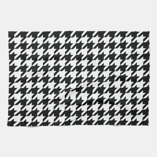 Linge De Cuisine Motif noir blanc de Houndstooth (Horizontal)