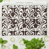 Linge De Cuisine Motif noir blanc de l'ornement africain (Plié)