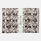 Linge De Cuisine Motif noir blanc de l'ornement africain (Horizontal)
