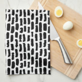 Linge De Cuisine Motif noir de courses de brosse (Quart Plié)