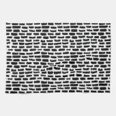 Linge De Cuisine Motif noir de courses de brosse (Horizontal)