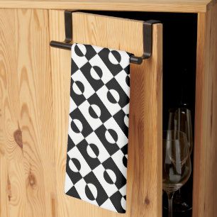 Linge De Cuisine Motif noir et blanc Abstrait moderne