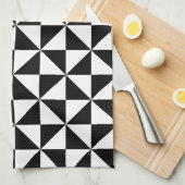 Linge De Cuisine Motif noir et blanc de triangle (Quart Plié)