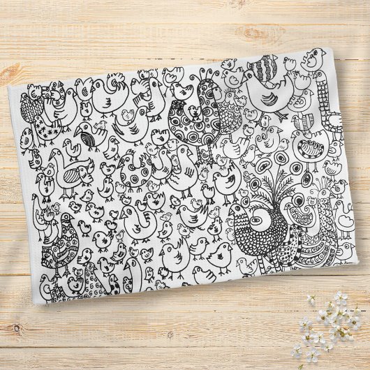 Linge De Cuisine Motif noir et blanc moderne