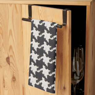Linge De Cuisine Motif noir et blanc pied de poule