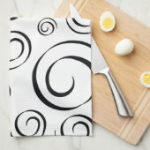 Linge De Cuisine Motif noir et blanc PT81 de remous de smoking (Quart Plié)