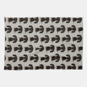Linge De Cuisine Motif noir et bronzage aux cheveux courts mignon (Horizontal)