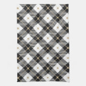 Linge De Cuisine Motif noir noir blanc plaqué (Vertical)