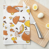 Linge De Cuisine Motif nostalgique de champignons (Quart Plié)
