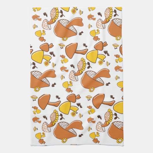 Linge De Cuisine Motif nostalgique de champignons (Vertical)