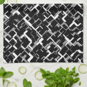 Linge De Cuisine Motif numérique Camion noir blanc gris (Plié)