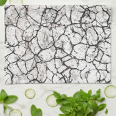 Linge De Cuisine Motif numérique marbre fissuré (Plié)