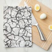 Linge De Cuisine Motif numérique marbre fissuré (Quart Plié)