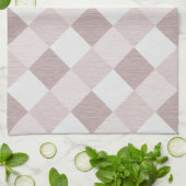 Linge De Cuisine Motif Oblique de géométrique beige et gris (Plié)