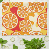 Linge De Cuisine Motif orange (Plié)