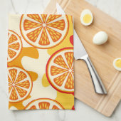 Linge De Cuisine Motif orange (Quart Plié)