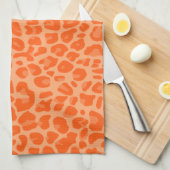 Linge De Cuisine Motif orange en pastel d'empreinte de léopard (Quart Plié)