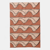 Linge De Cuisine Motif orange Pastel Black Wavy Stripes (Vertical)