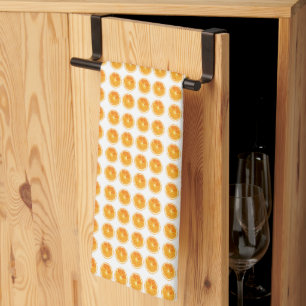 Linge De Cuisine Motif Oranges Blanc
