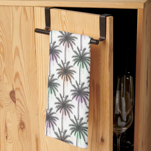 Linge De Cuisine Motif Paint Drop Palm Tree (Pliage en tiers)