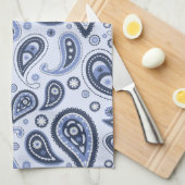 Linge De Cuisine Motif Paisley Bleu (Quart Plié)