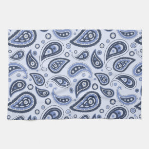 Linge De Cuisine Motif Paisley Bleu