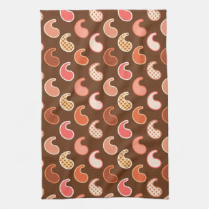Linge De Cuisine Motif Paisley moderne, Tons de la Terre, Brown de