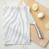 Linge De Cuisine Motif Pastel Blue Zebra (Quart Plié)