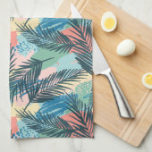Linge De Cuisine Motif Pastel Tropical Leaf (Quart Plié)