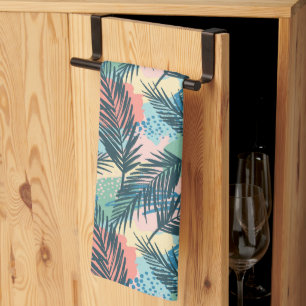Linge De Cuisine Motif Pastel Tropical Leaf