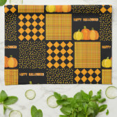 Linge De Cuisine Motif Patchwork Citrouille Halloween (Plié)