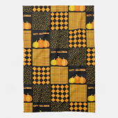 Linge De Cuisine Motif Patchwork Citrouille Halloween (Vertical)
