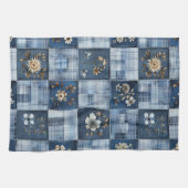 Linge De Cuisine Motif patchwork floral | Denim bohème (Horizontal)