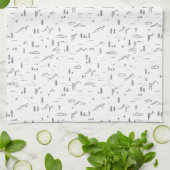 Linge De Cuisine Motif paysager des lignes de bois géométriques (Plié)