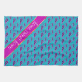 Linge De Cuisine Motif Peacock et Magenta Paisley (Horizontal)