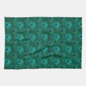 Linge De Cuisine Motif Peacock turquoise (Horizontal)