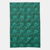 Linge De Cuisine Motif Peacock turquoise (Vertical)