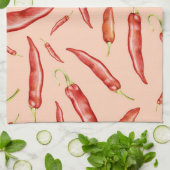 Linge De Cuisine Motif Pepper Red Chili (Plié)