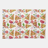 Linge De Cuisine Motif Pizza d'aquarelle (Horizontal)