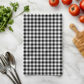 Linge De Cuisine Motif Plaid Noir Et Blanc Classique