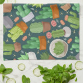 Linge De Cuisine motif plante (Plié)
