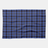 Linge De Cuisine Motif plat moderne bleu foncé Tartan (Horizontal)