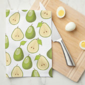 Linge De Cuisine Motif Poires (Quart Plié)