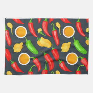 Linge De Cuisine Motif Poivrons Forts